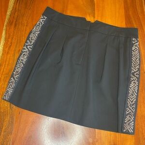 Maiyet Pleated Wool Black Mini Skirt Women’s Size 38, Pockets, Soft, Classic